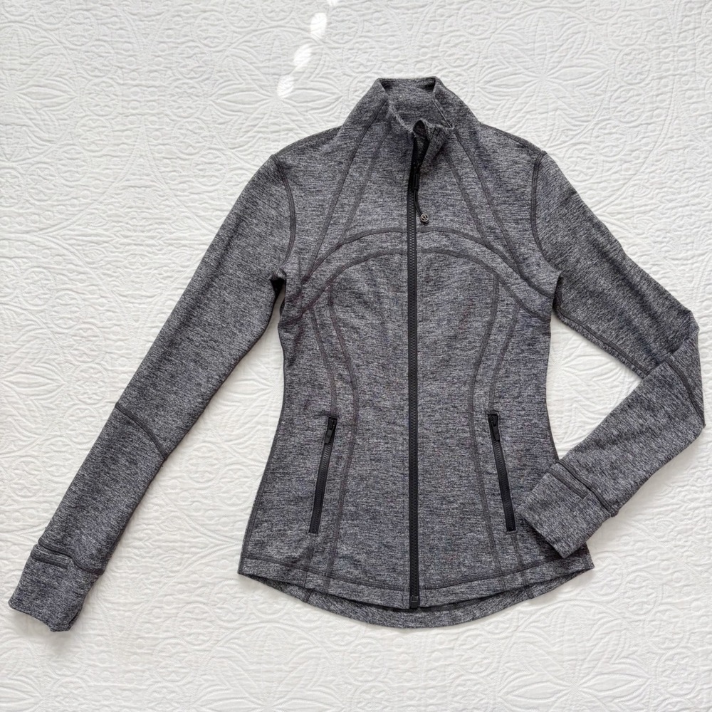 Lululemon Define Lightweight Activewear Jacket, Heathered Black Sz 4